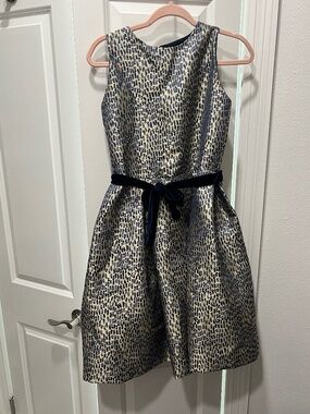 Susanne Lively Designs Girls Dress Size 16 | Gold & Navy Jacquard Party Dress